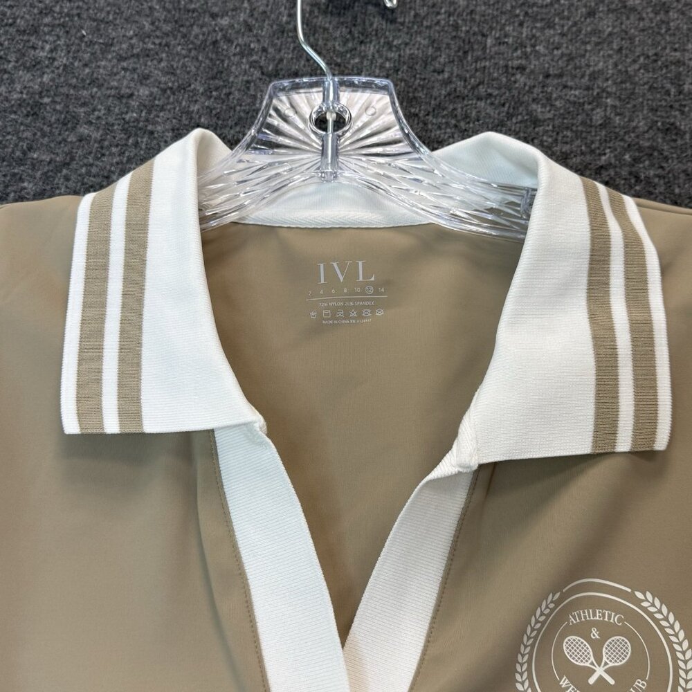 Polo IVL Collection Tennis Top Sports Bra‎ Womens L Size 12 Gym Golf Preppy NWT - Picture 6 of 13